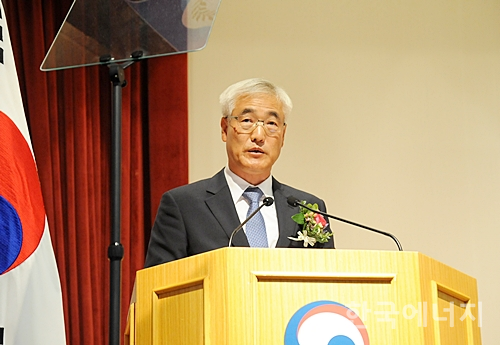김종석 신임 기상청장이 취임사를 하고 있다.