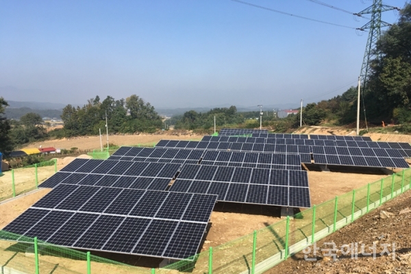 해줌에서 설치한 충북 괴산의 100kWp급 태양광 발전소.